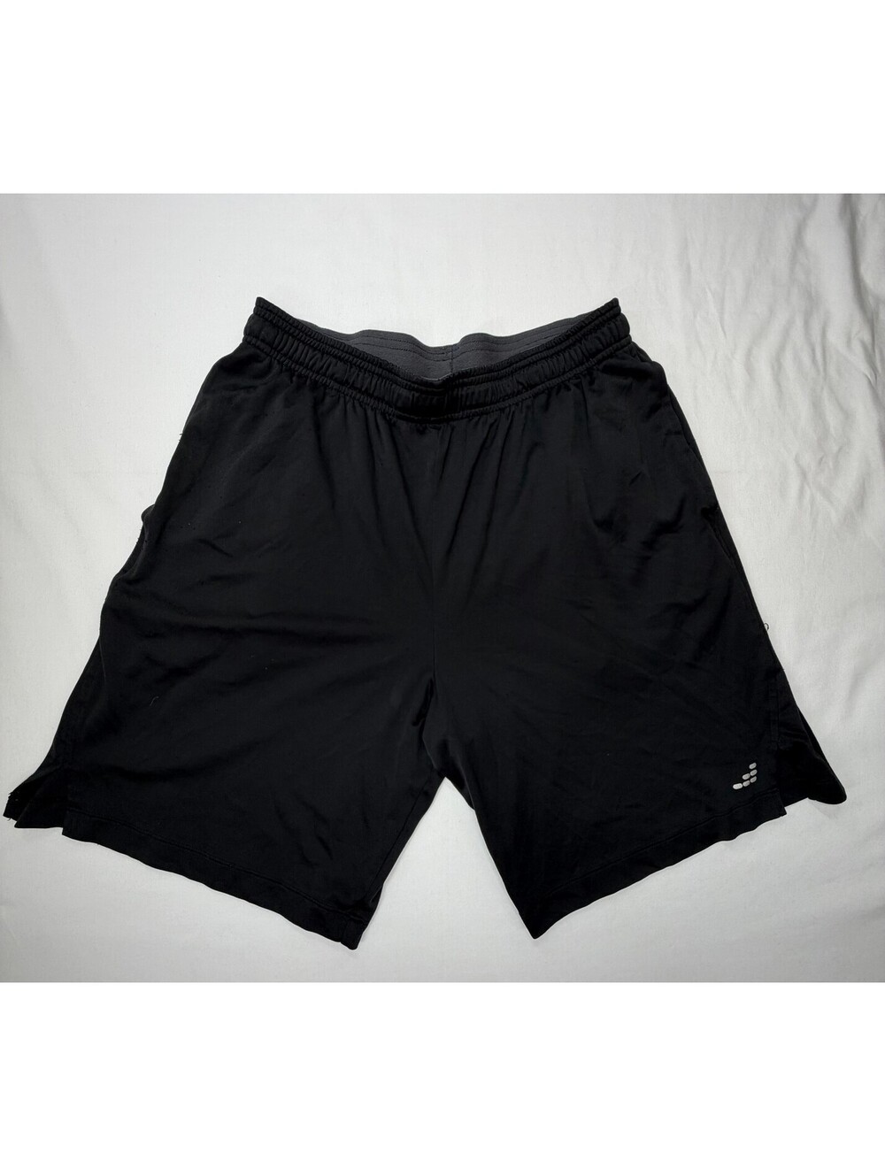 BCG Men's Jersey Shorts Elastic Waistband Athletic Solid Logo Size Large Black